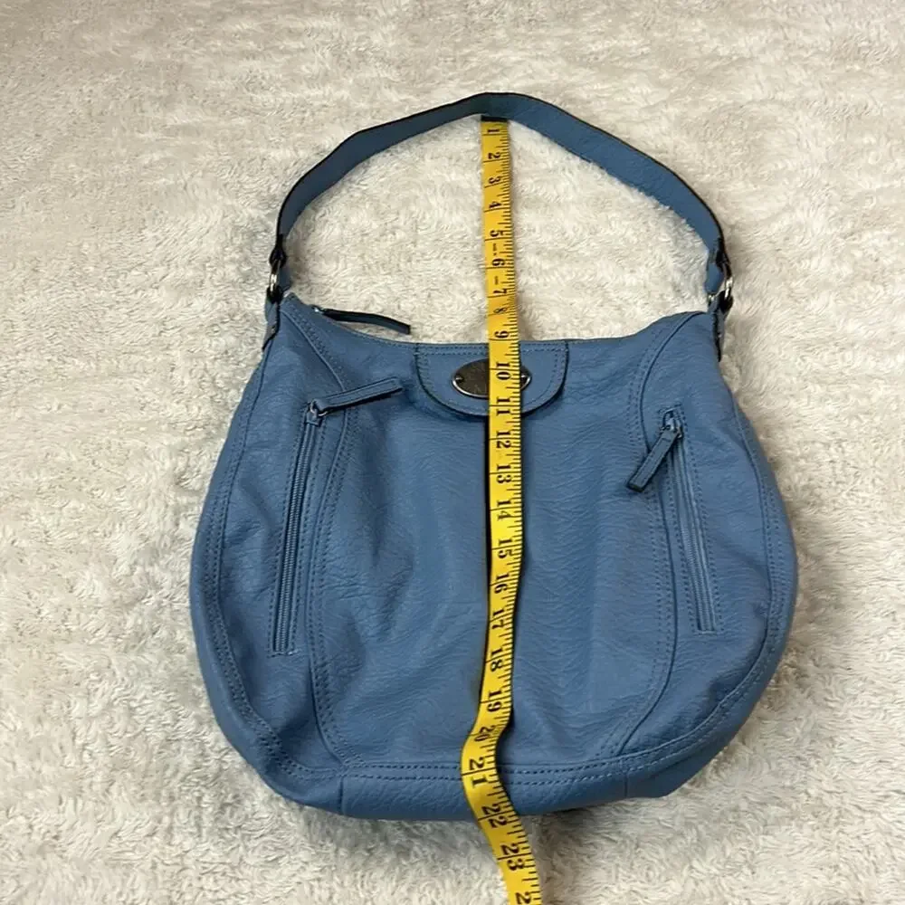 Ruby and Mila large powder blue faux leather hobo bag‎